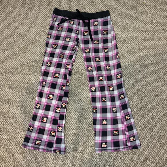 Vintage y2k paul frank monkey pj pink sweat pants with waist tie - Picture 1 of 5